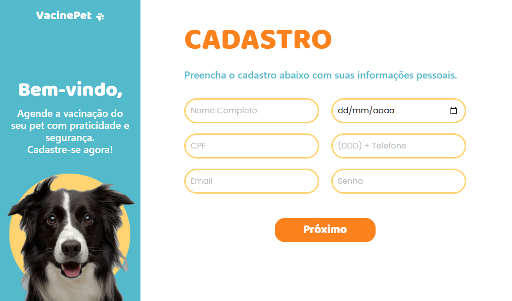 Tela de cadastro